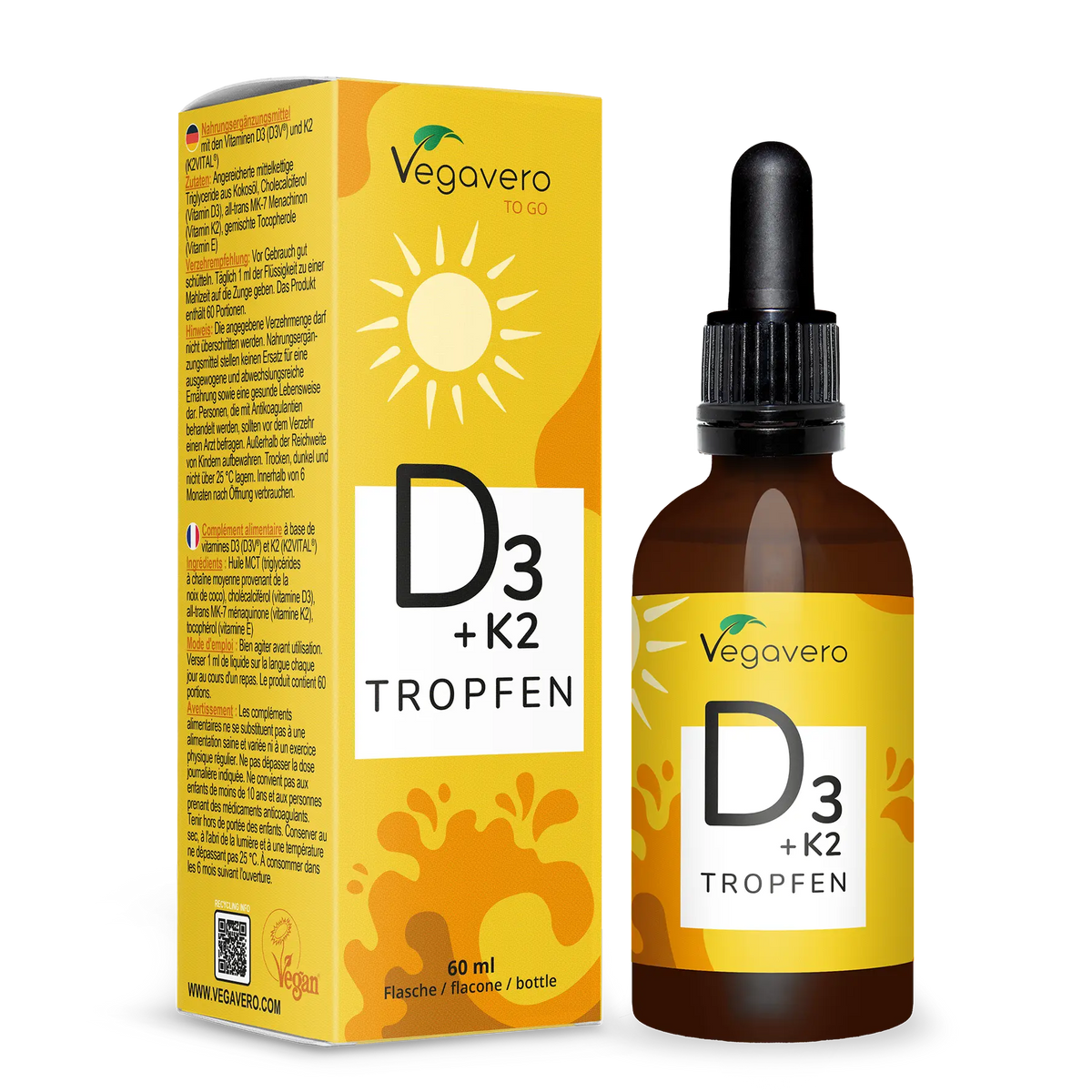 Vitamina D3 + K2 en Gotas