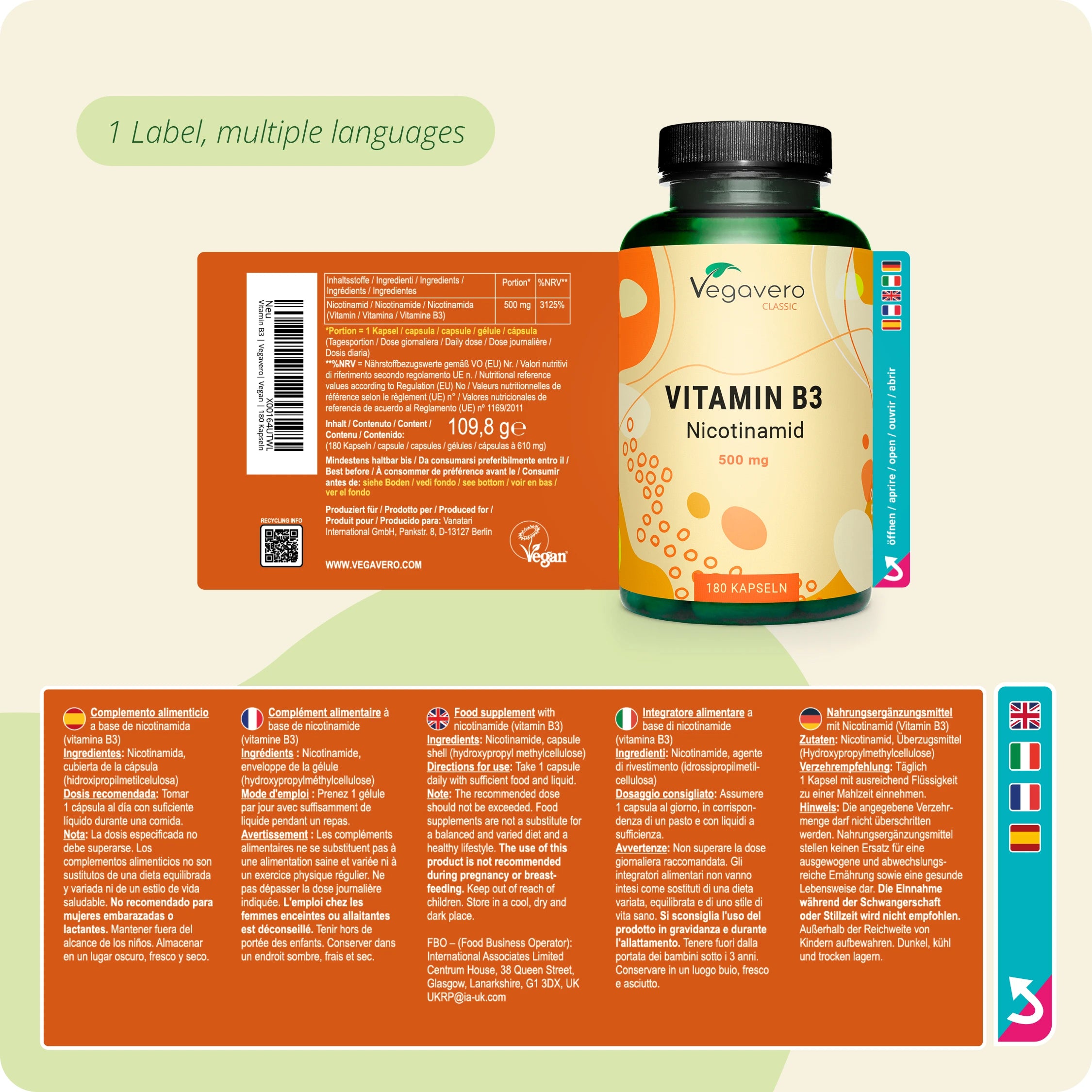 Vitamina B3 (Nicotinamida) Cápsulas