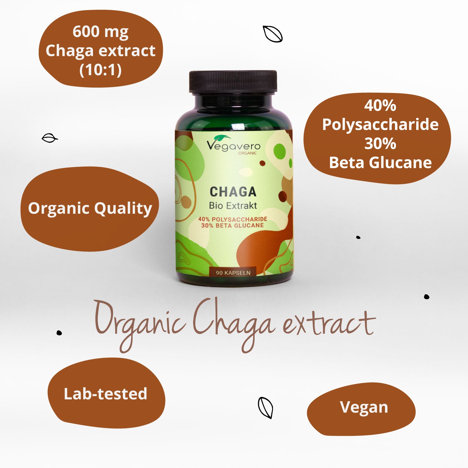 Chaga Extracto Cápsulas Orgánico