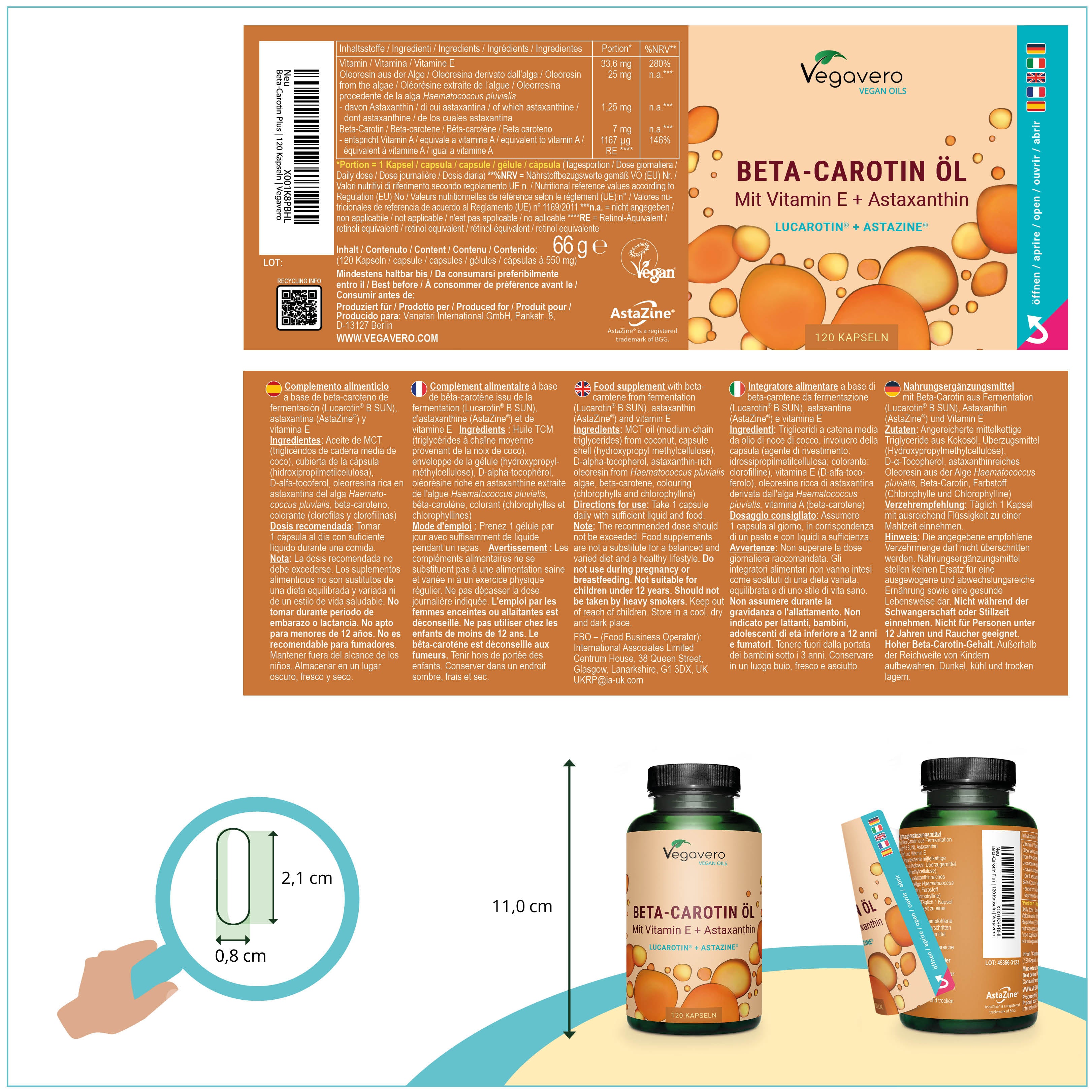 Beta‑Caroteno Plus Aceite Cápsulas