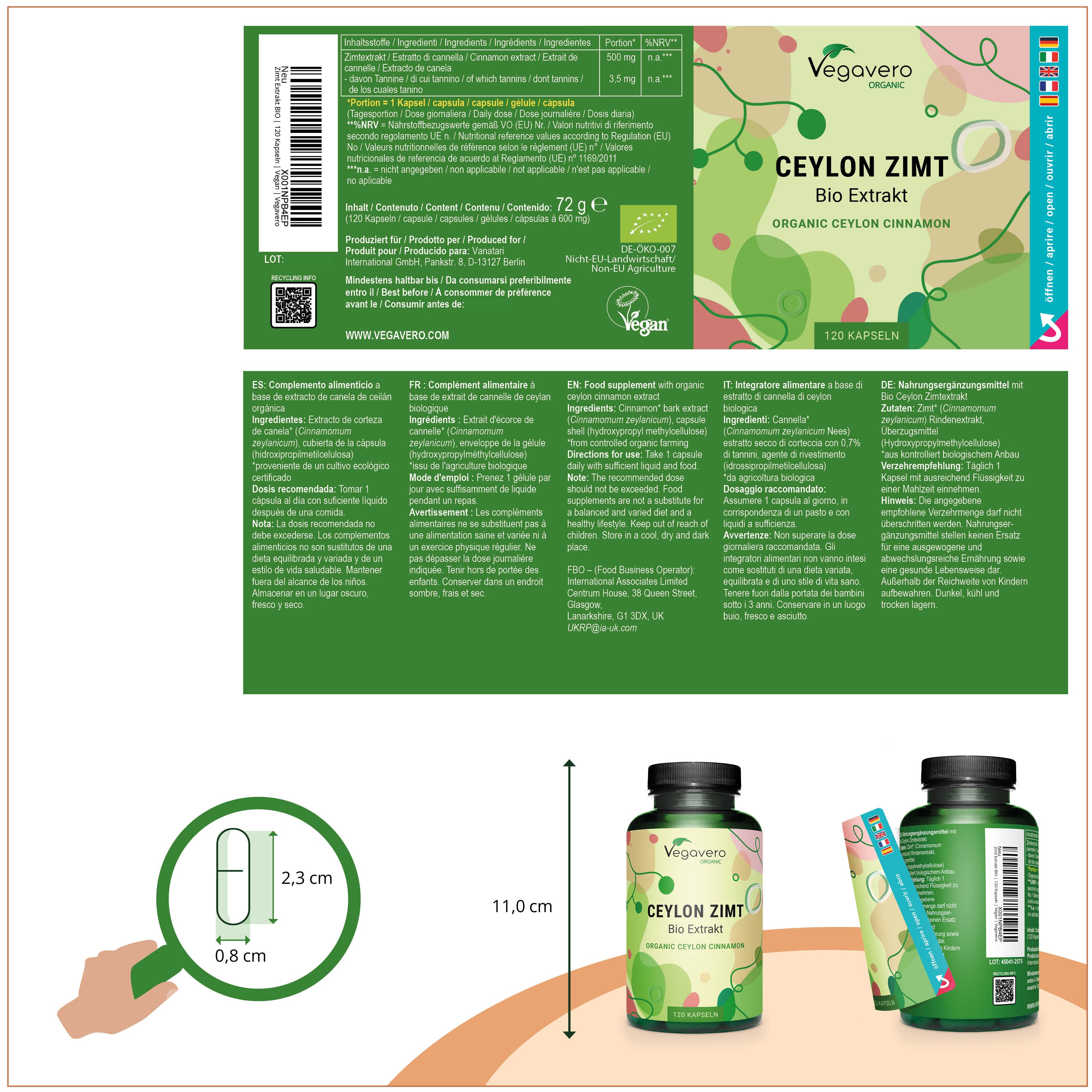 Canela de Ceilán Extracto Cápsulas Orgánico