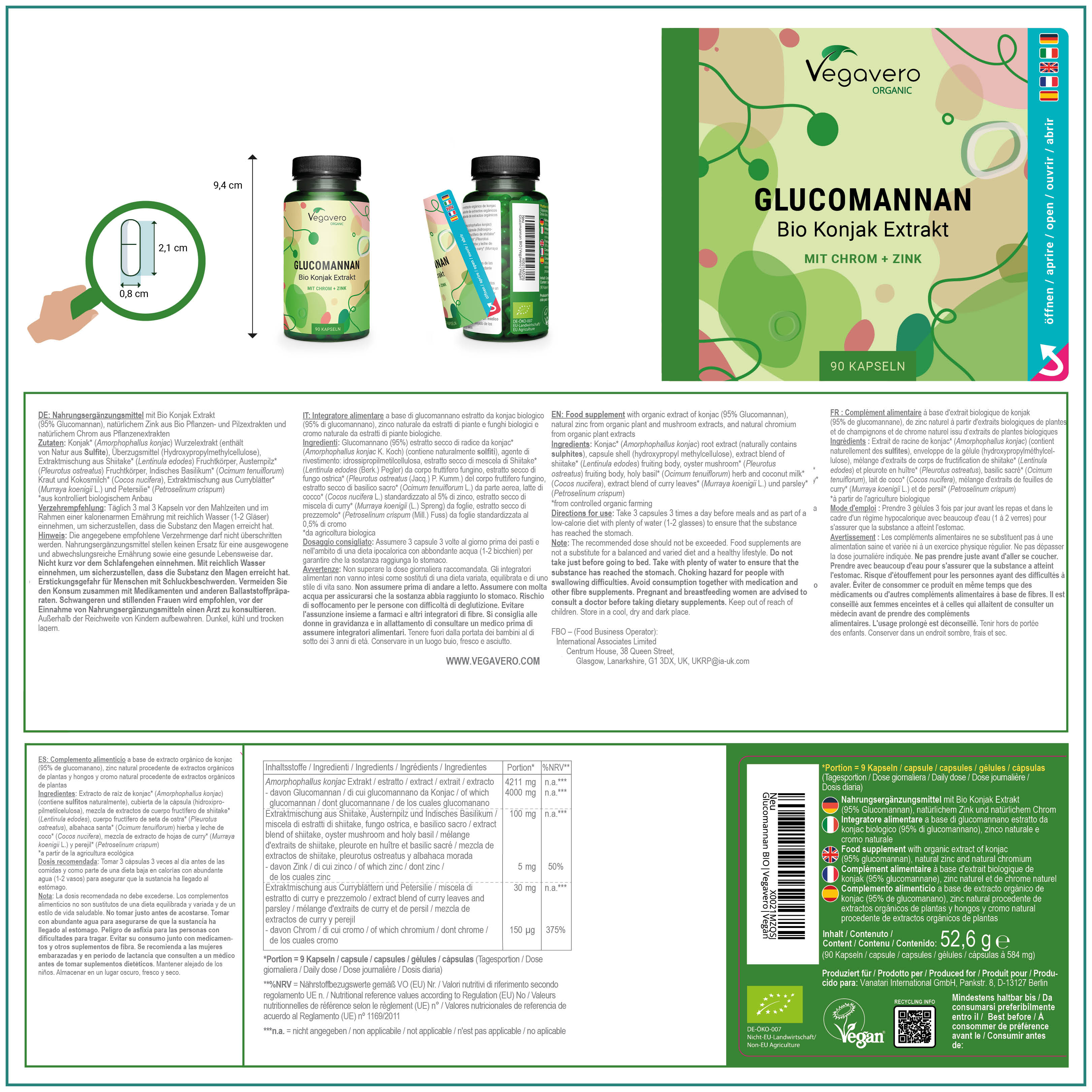 Glucomanano Cápsulas Orgánico