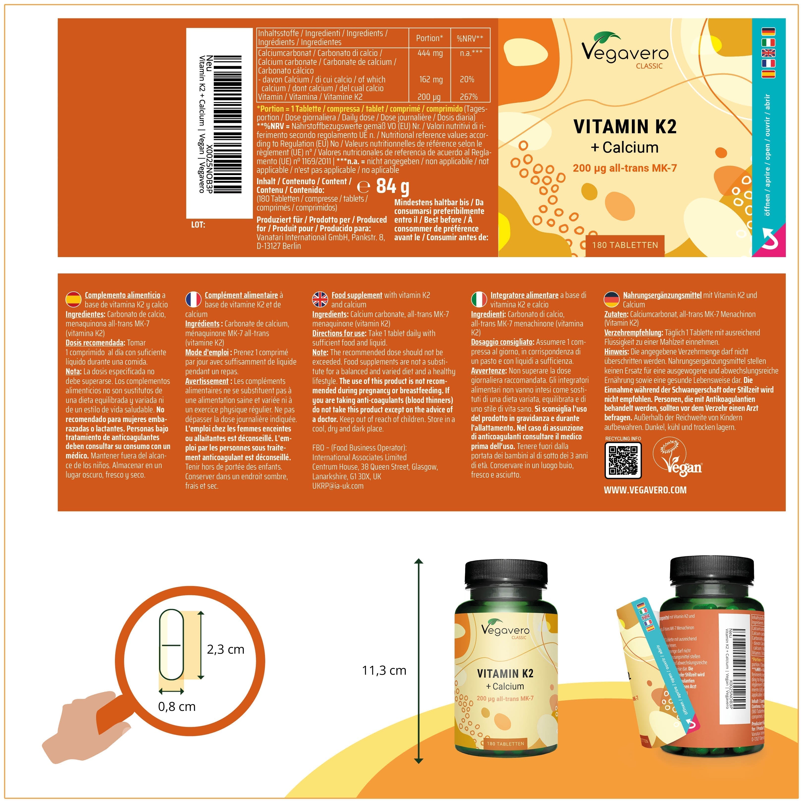 Vitamina K2 Comprimidos