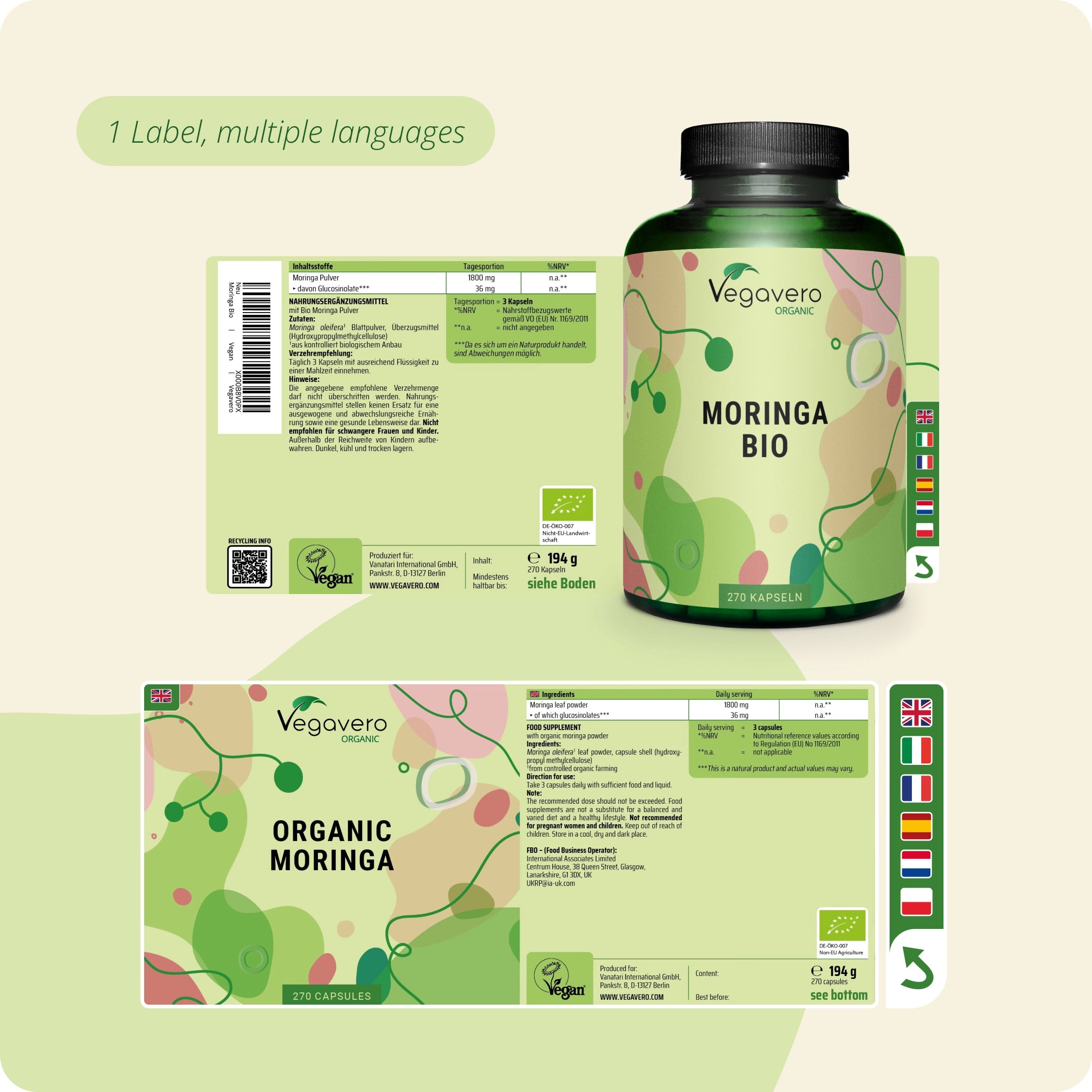 Moringa Oleifera Cápsulas Orgánico