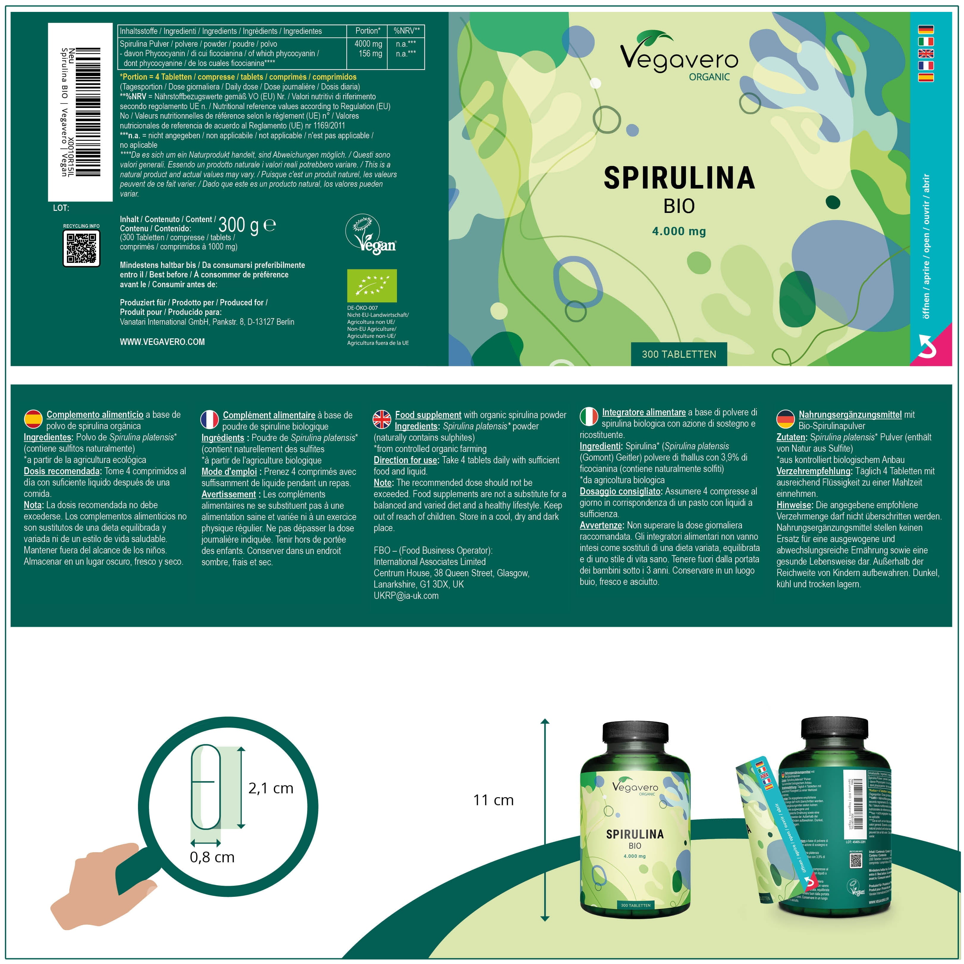 Spirulina Comprimidos Orgánico
