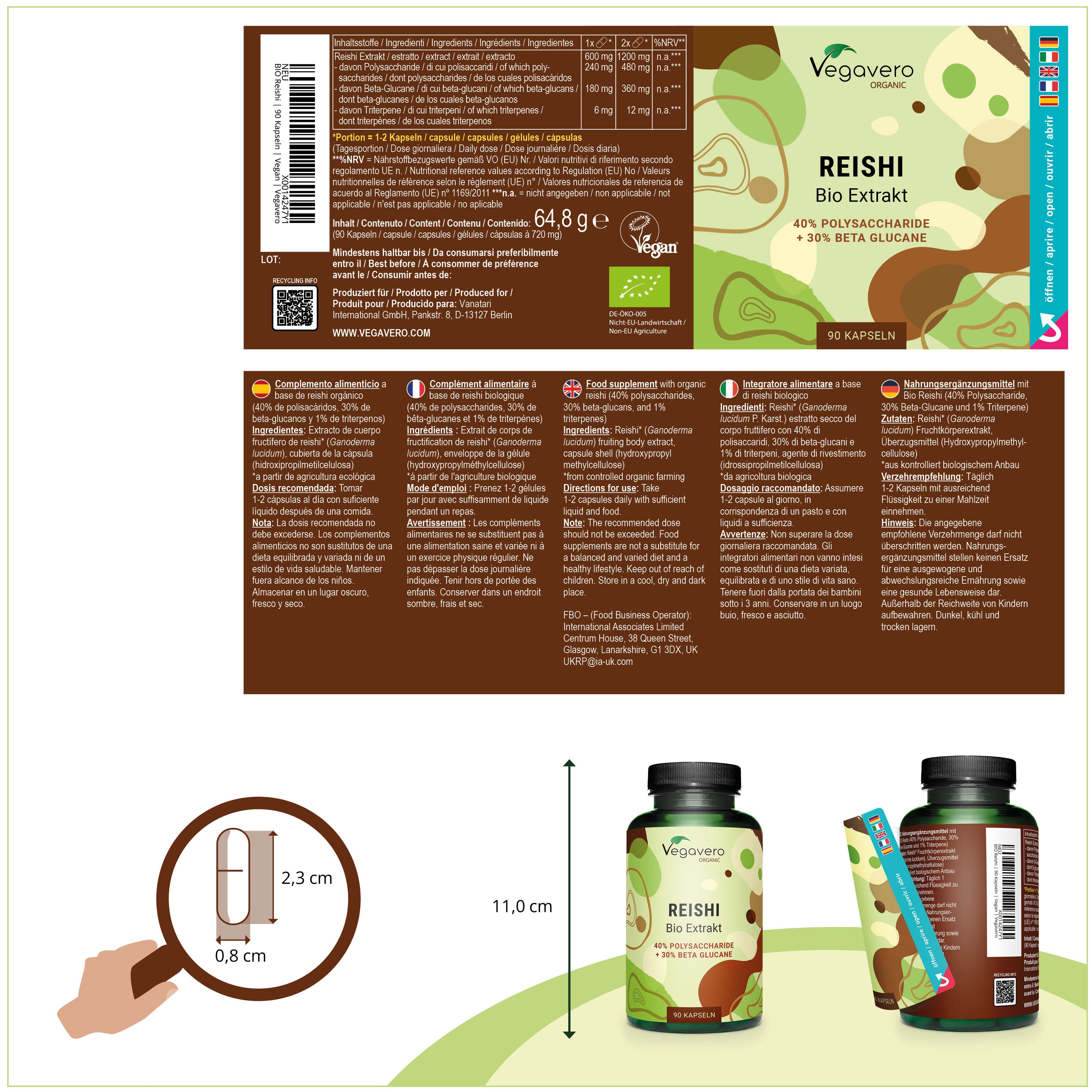Reishi Extracto Cápsulas Orgánico