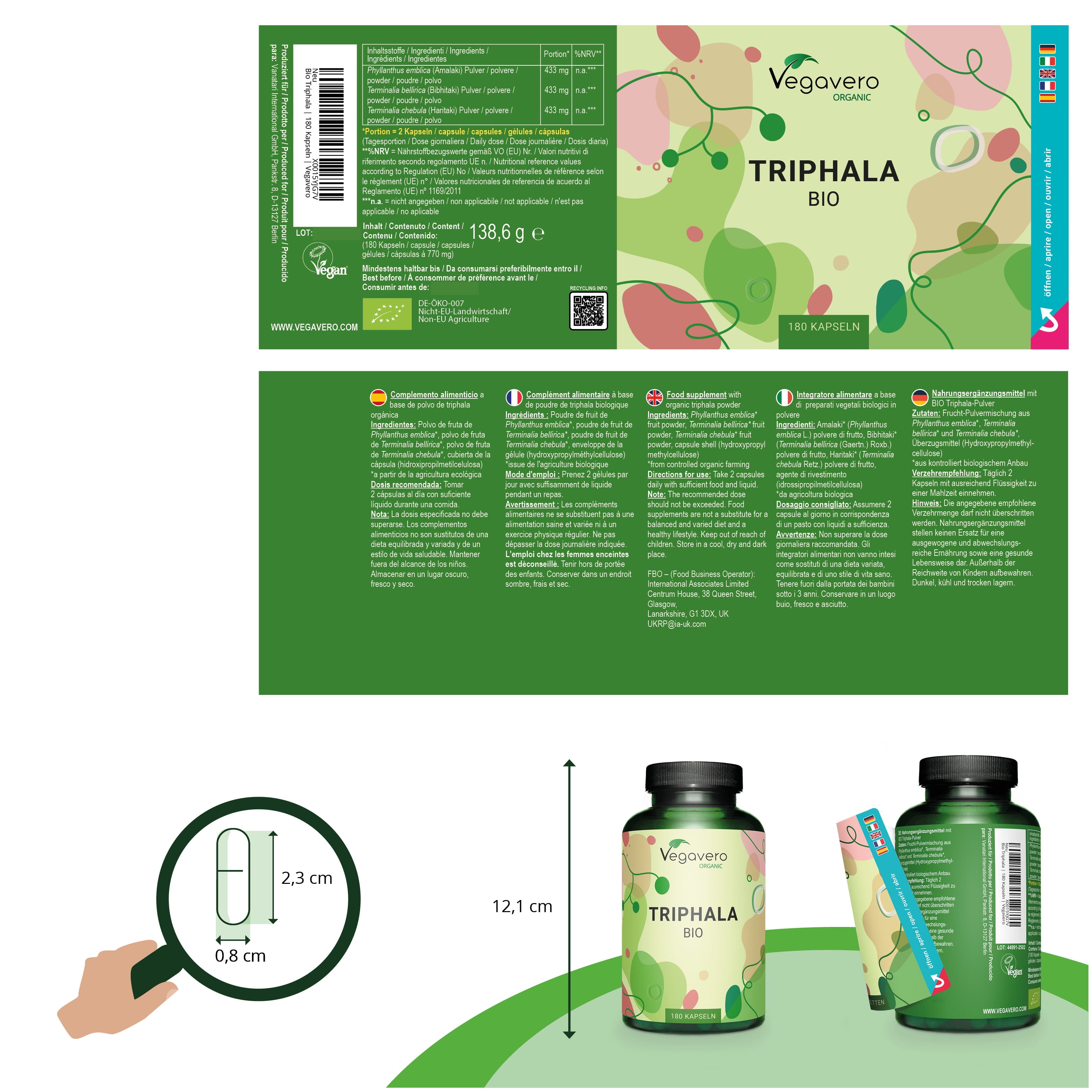 Triphala Cápsulas Orgánico