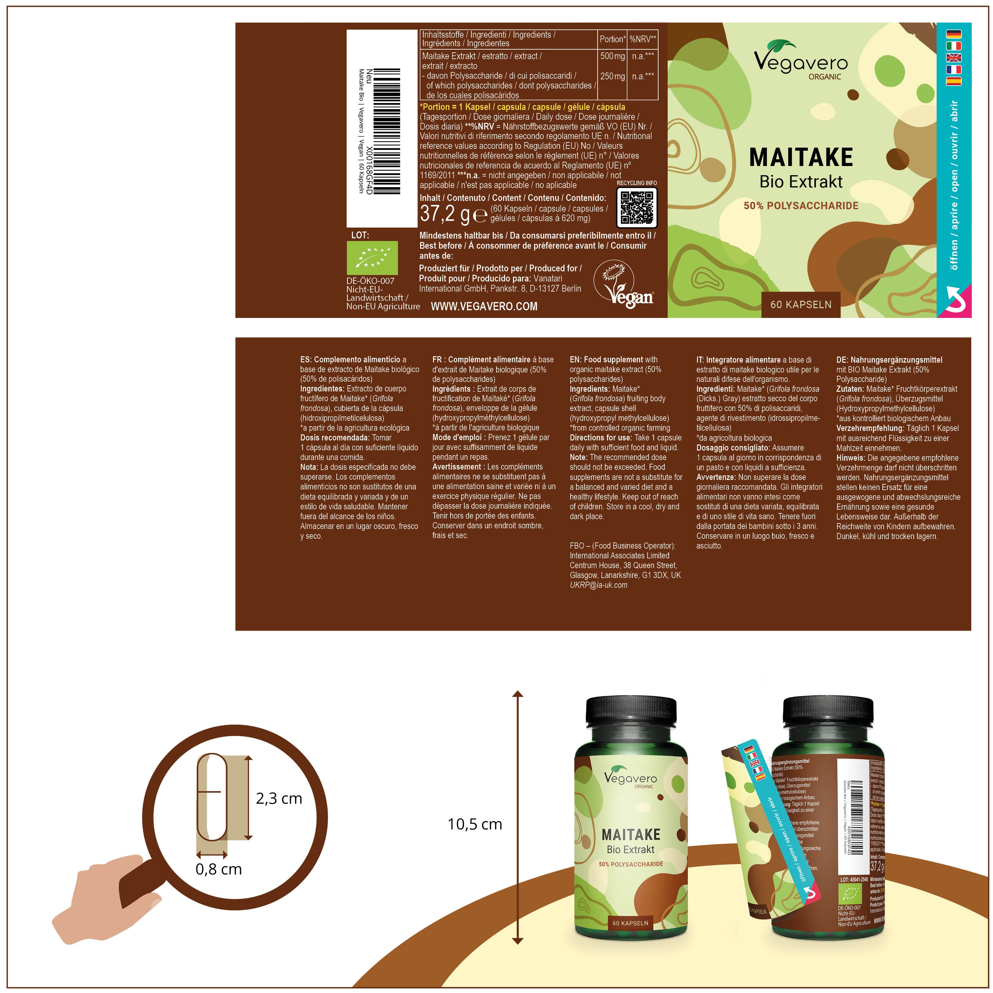 Maitake Extracto Cápsulas Orgánico