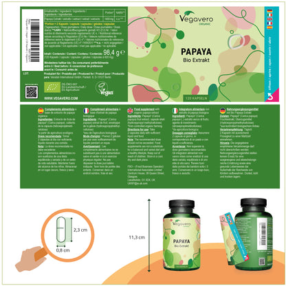 Papaya Extracto Cápsulas Orgánico