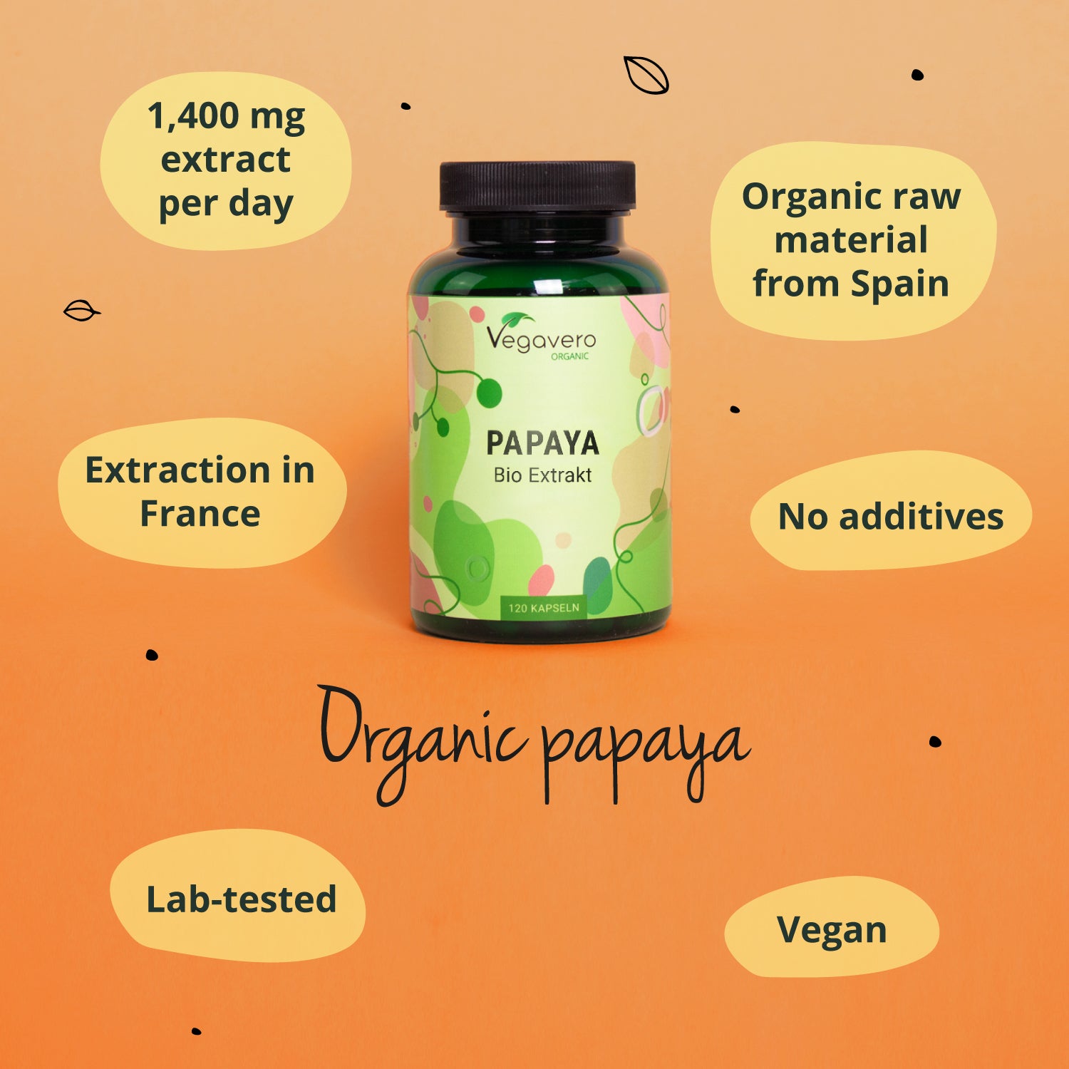 Papaya Extracto Cápsulas Orgánico