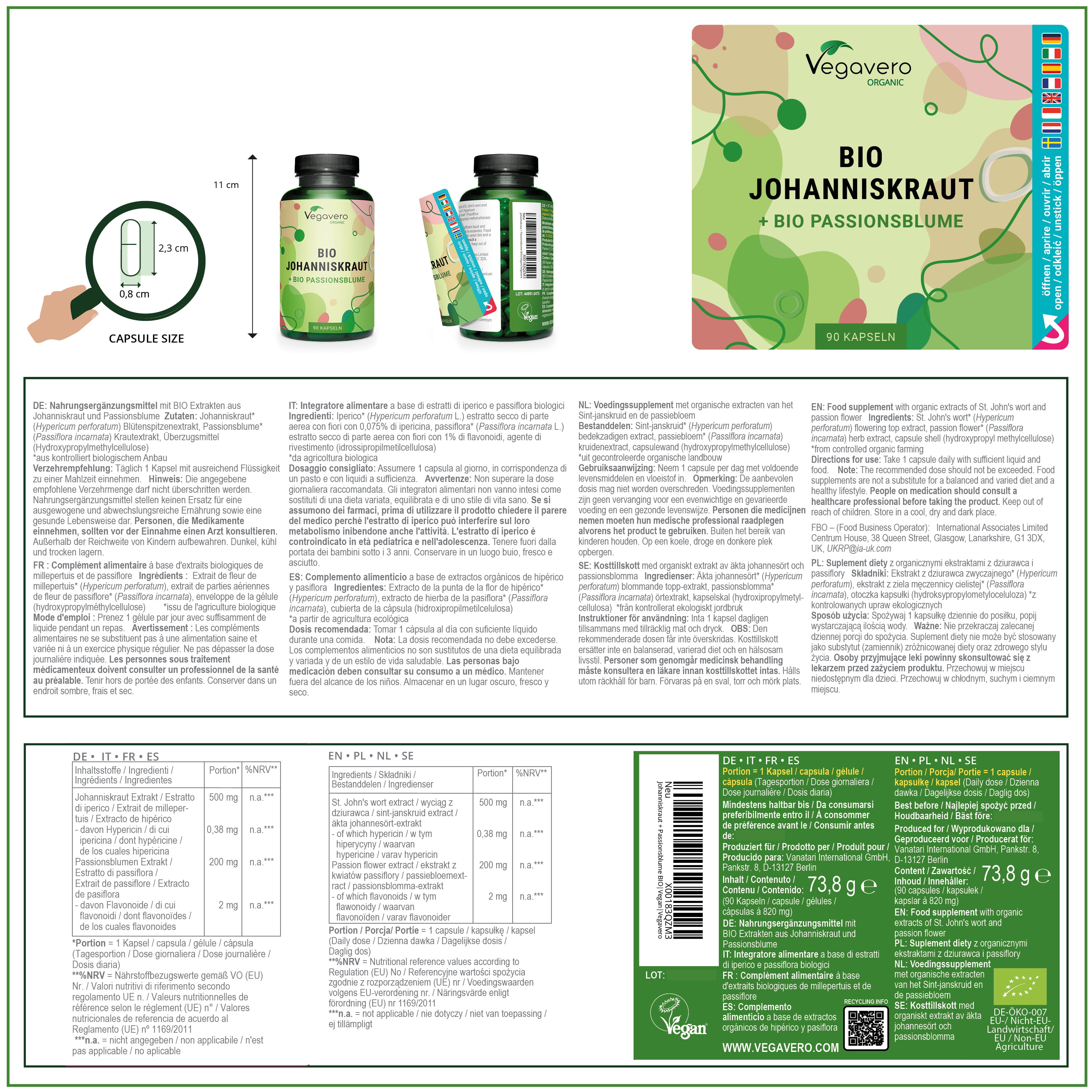 Hipérico + Pasiflora Cápsulas Orgánico