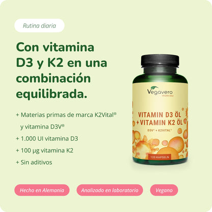 Vitamina D3 + K2 Aceite Cápsulas