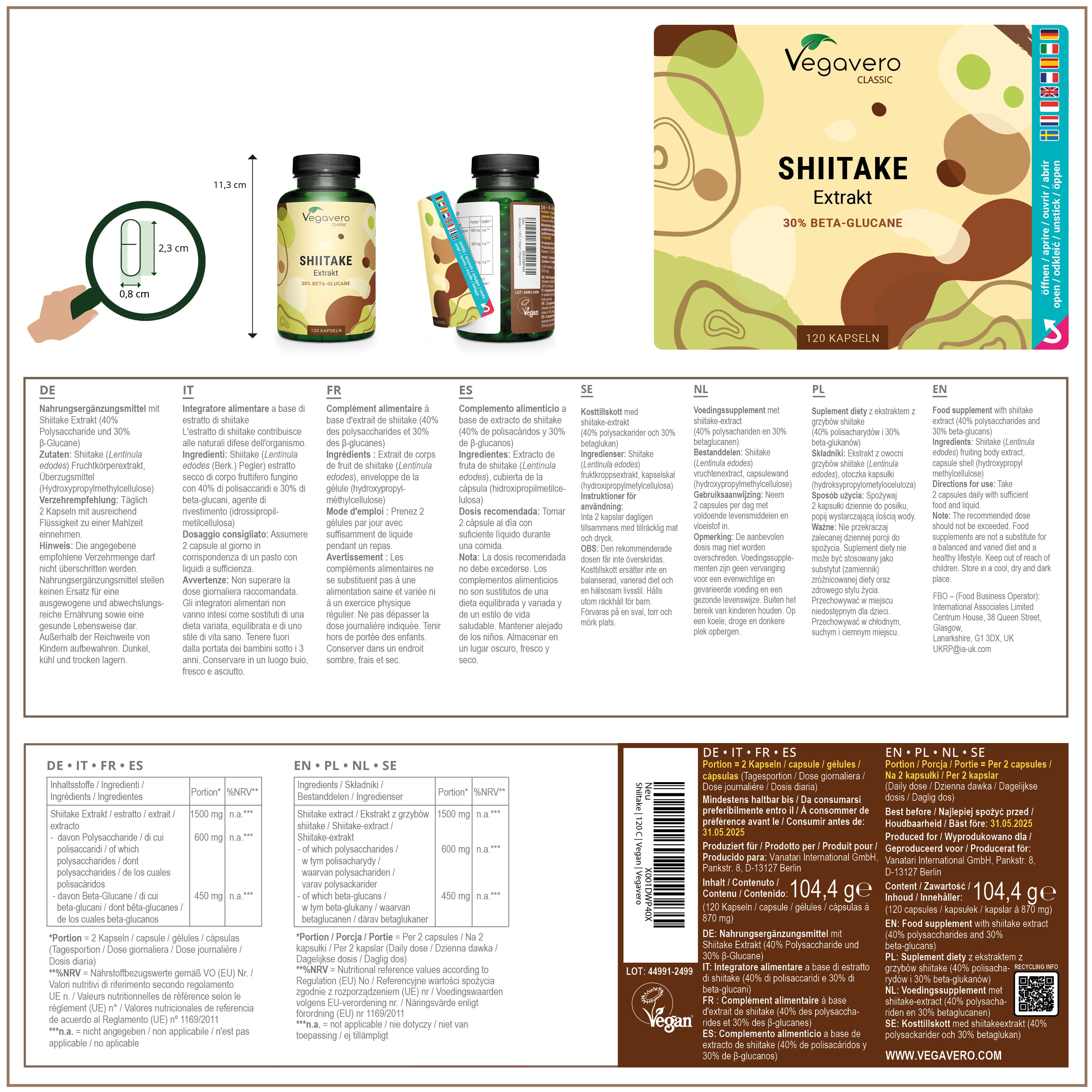 Shiitake Extracto Cápsulas