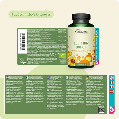 Lecitina Aceite Cápsulas Orgánico
