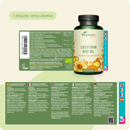 Lecitina Aceite Cápsulas Orgánico