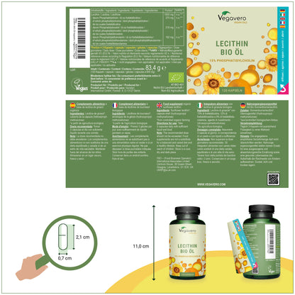 Lecitina Aceite Cápsulas Orgánico