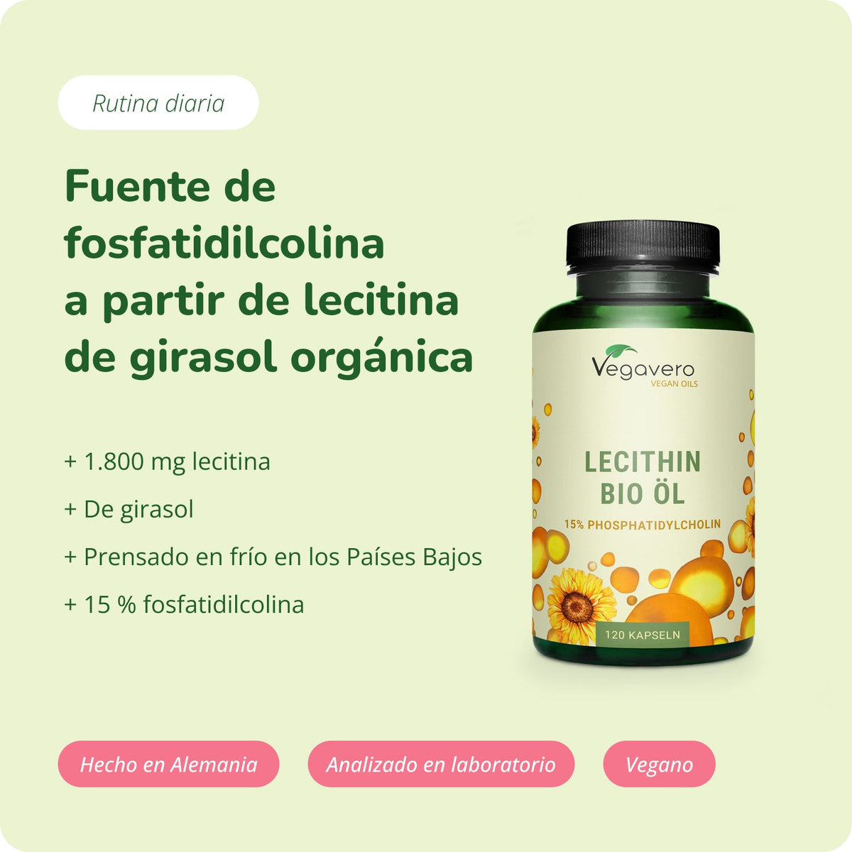 Lecitina Aceite Cápsulas Orgánico