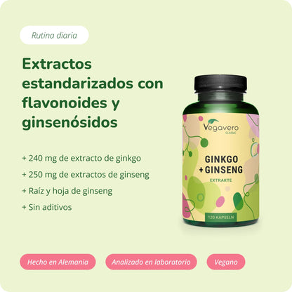 Ginkgo + Ginseng Extracto Cápsulas