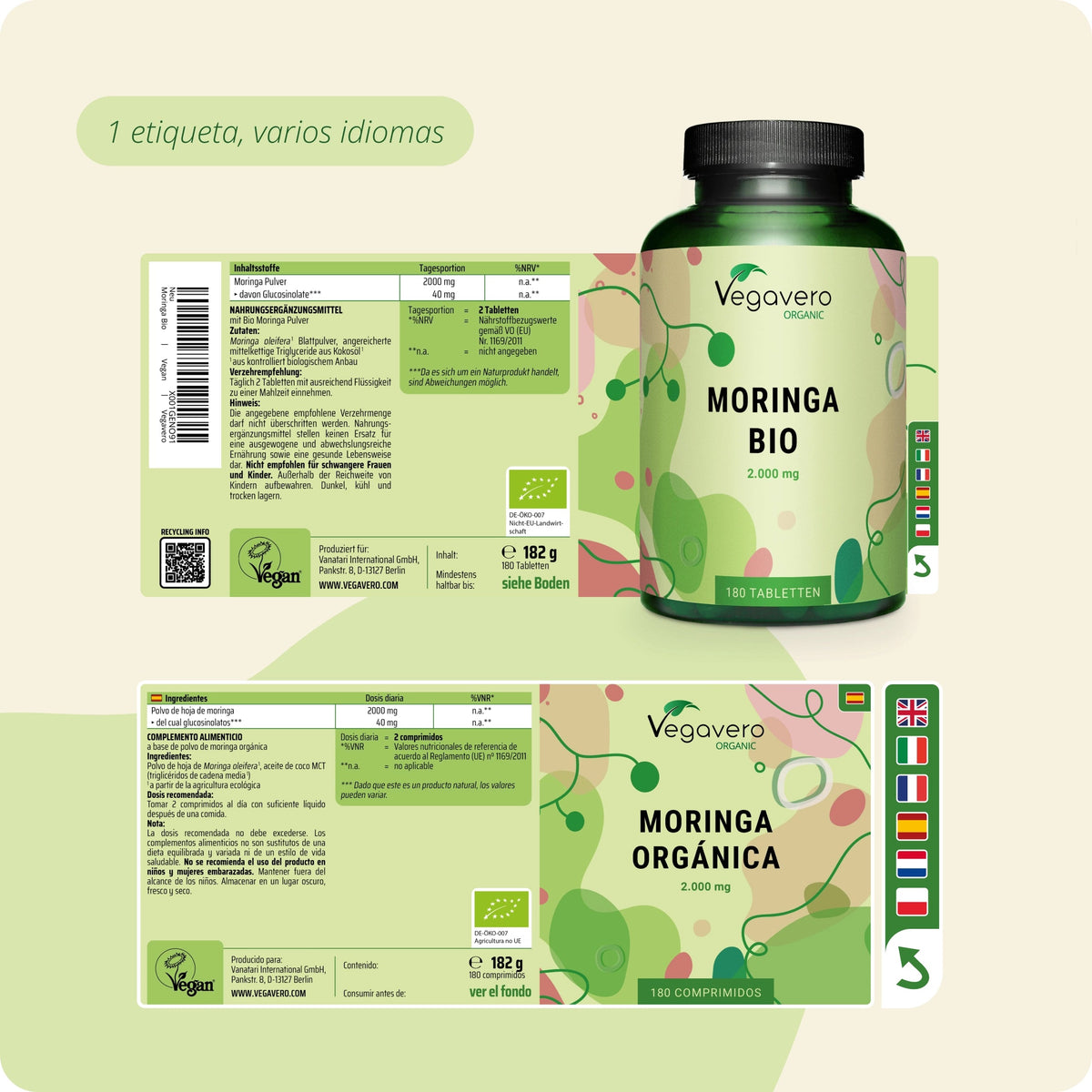 Moringa Oleifera Comprimidos Orgánico