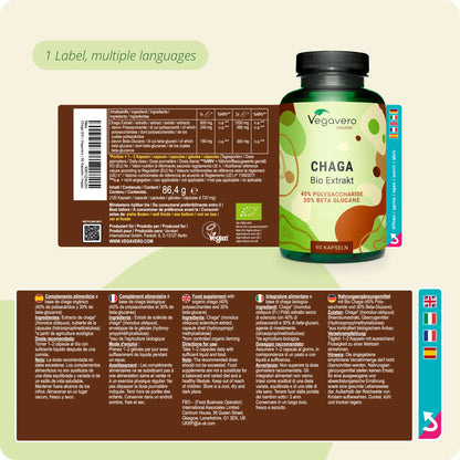 Chaga Extracto Cápsulas Orgánico