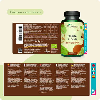 Chaga Extracto Cápsulas Orgánico