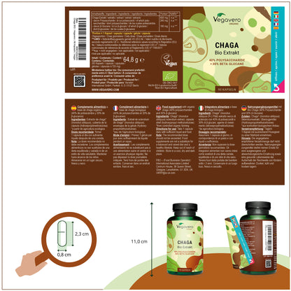 Chaga Extracto Cápsulas Orgánico