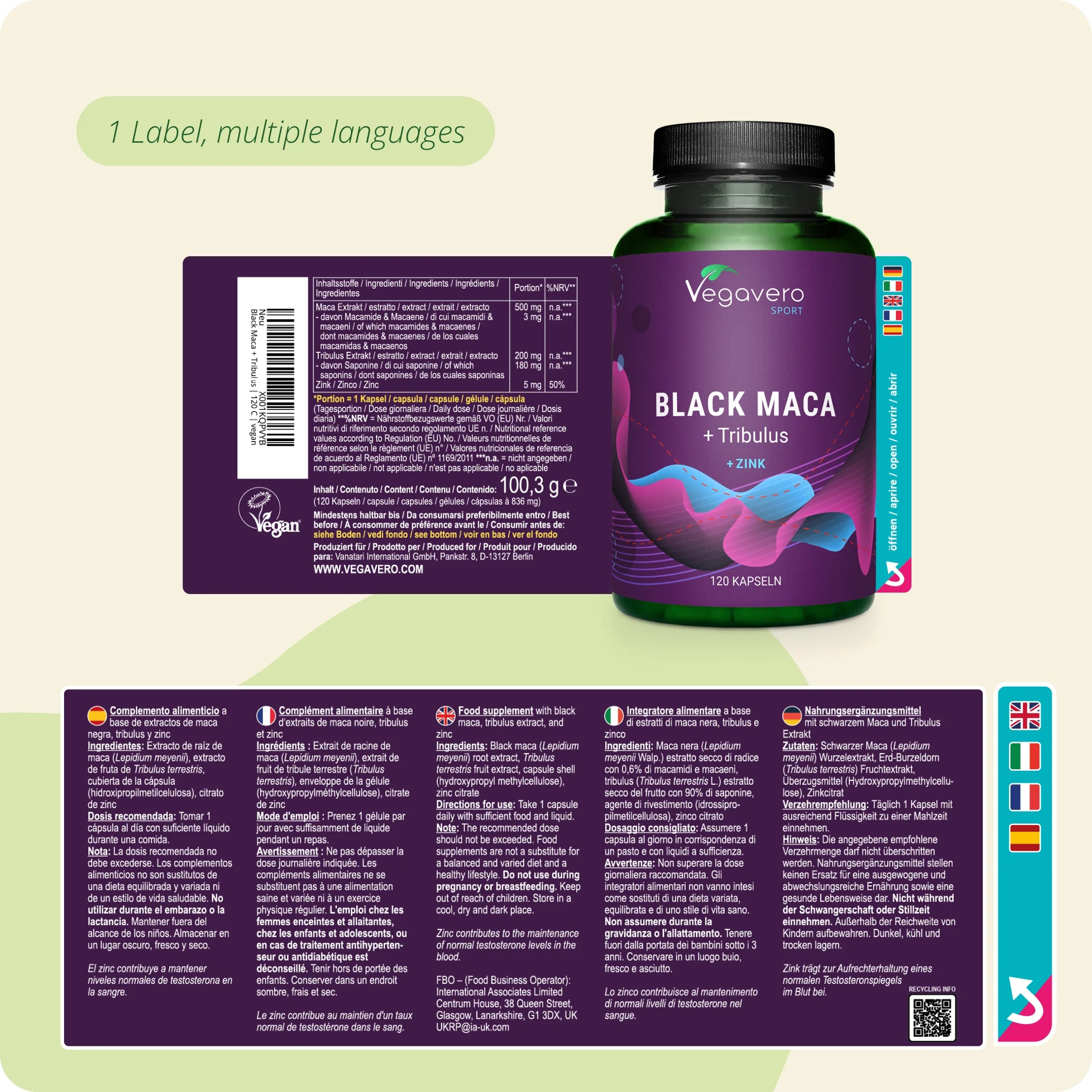 Maca Negra + Tribulus Cápsulas