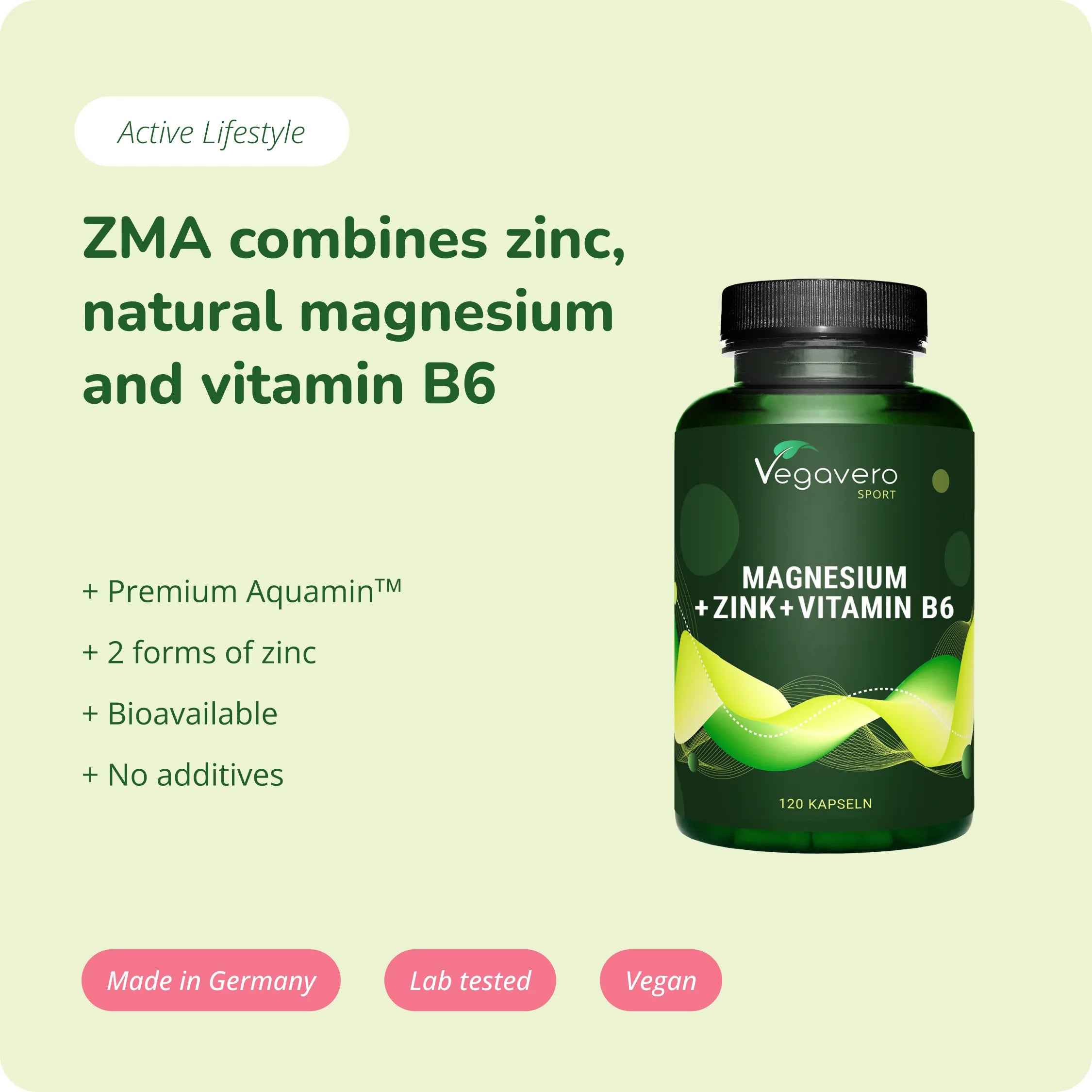 ZMA Cápsulas: Zinc + Magnesio + Vitamina B6