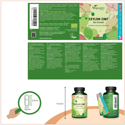 Canela de Ceilán Extracto Cápsulas Orgánico