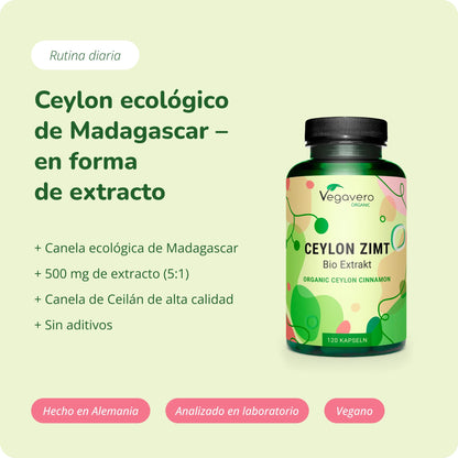 Canela de Ceilán Extracto Cápsulas Orgánico