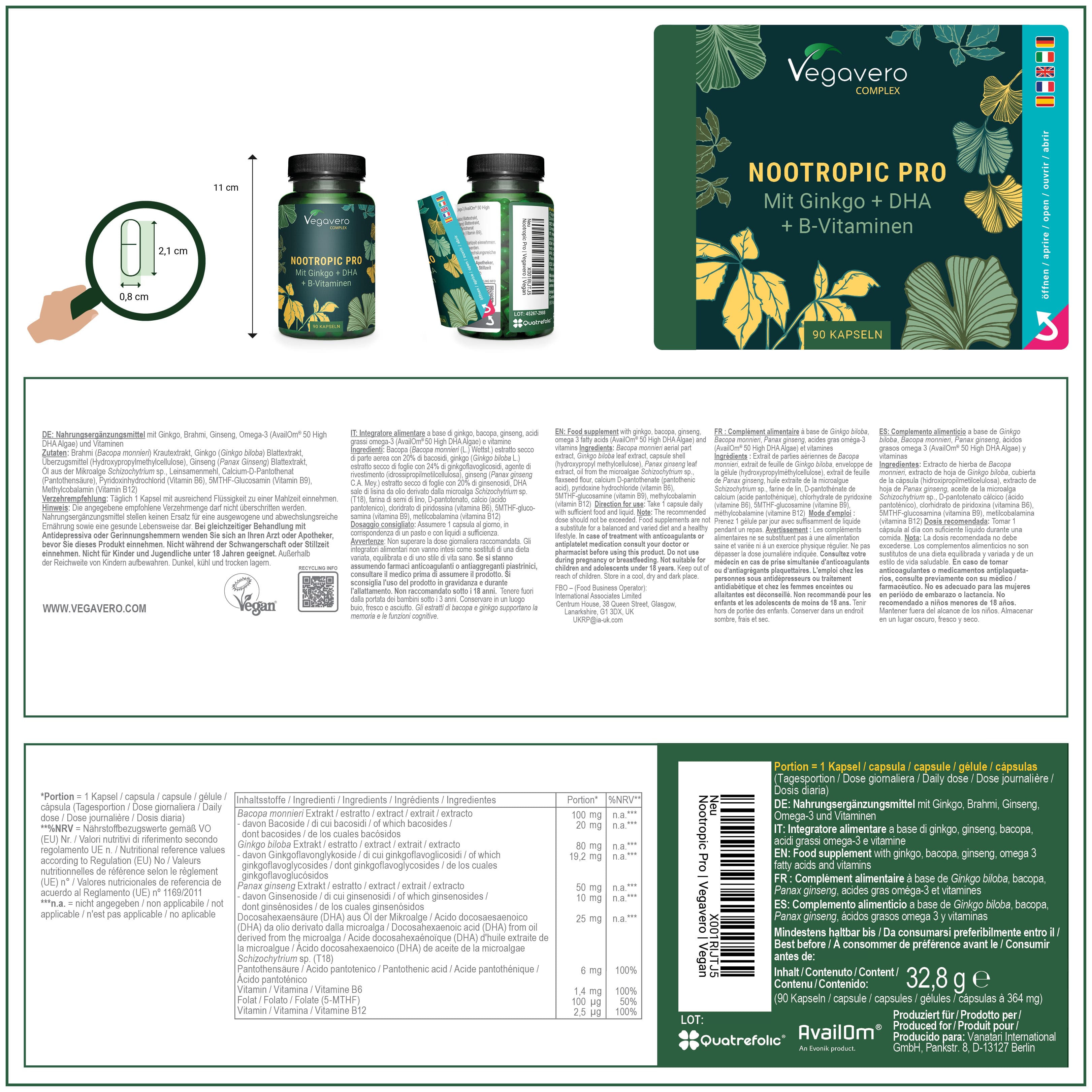 Nootropic Pro Complex Cápsulas