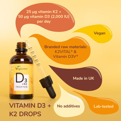 Vitamina D3 + K2 en Gotas