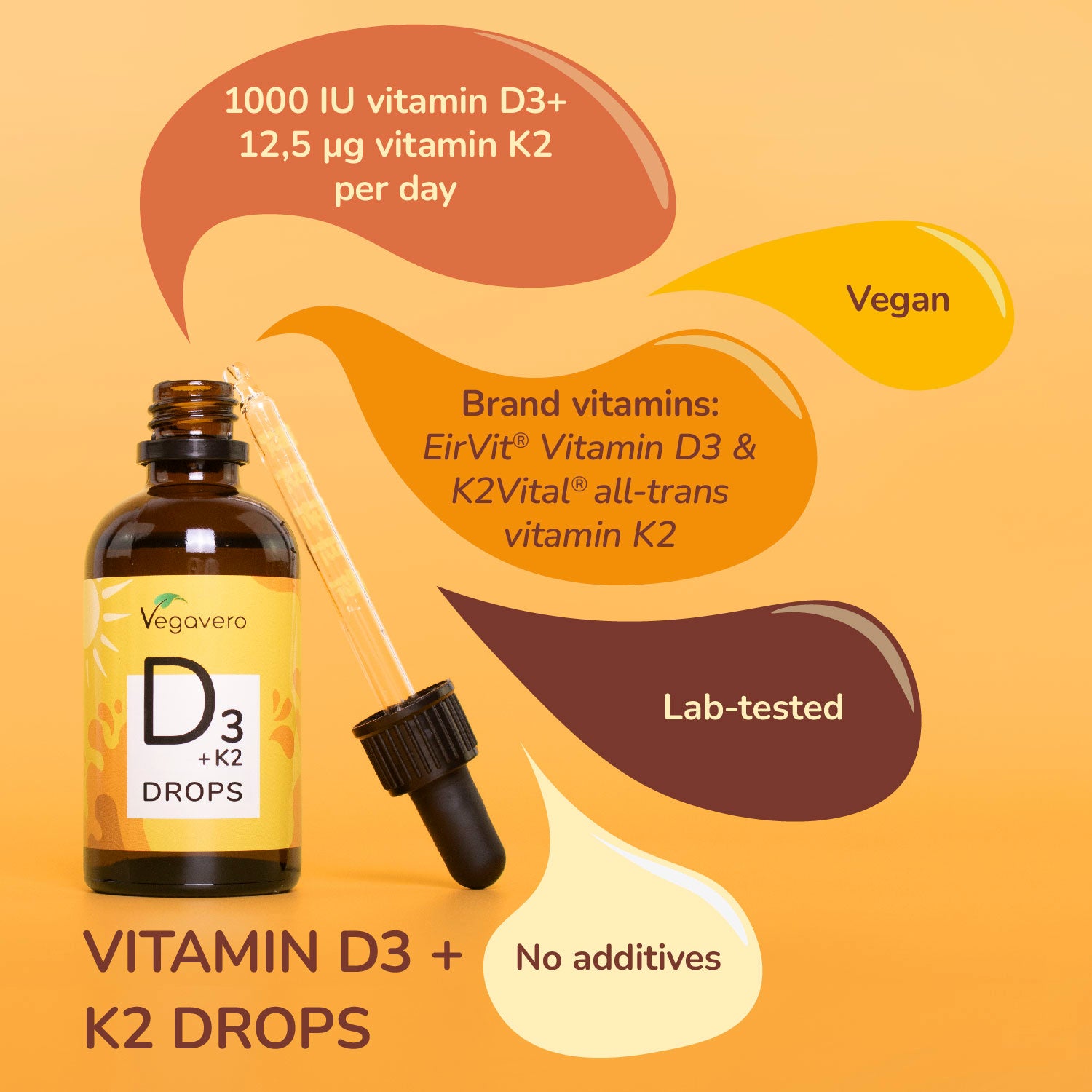 Vitamina D3 + K2 en Gotas