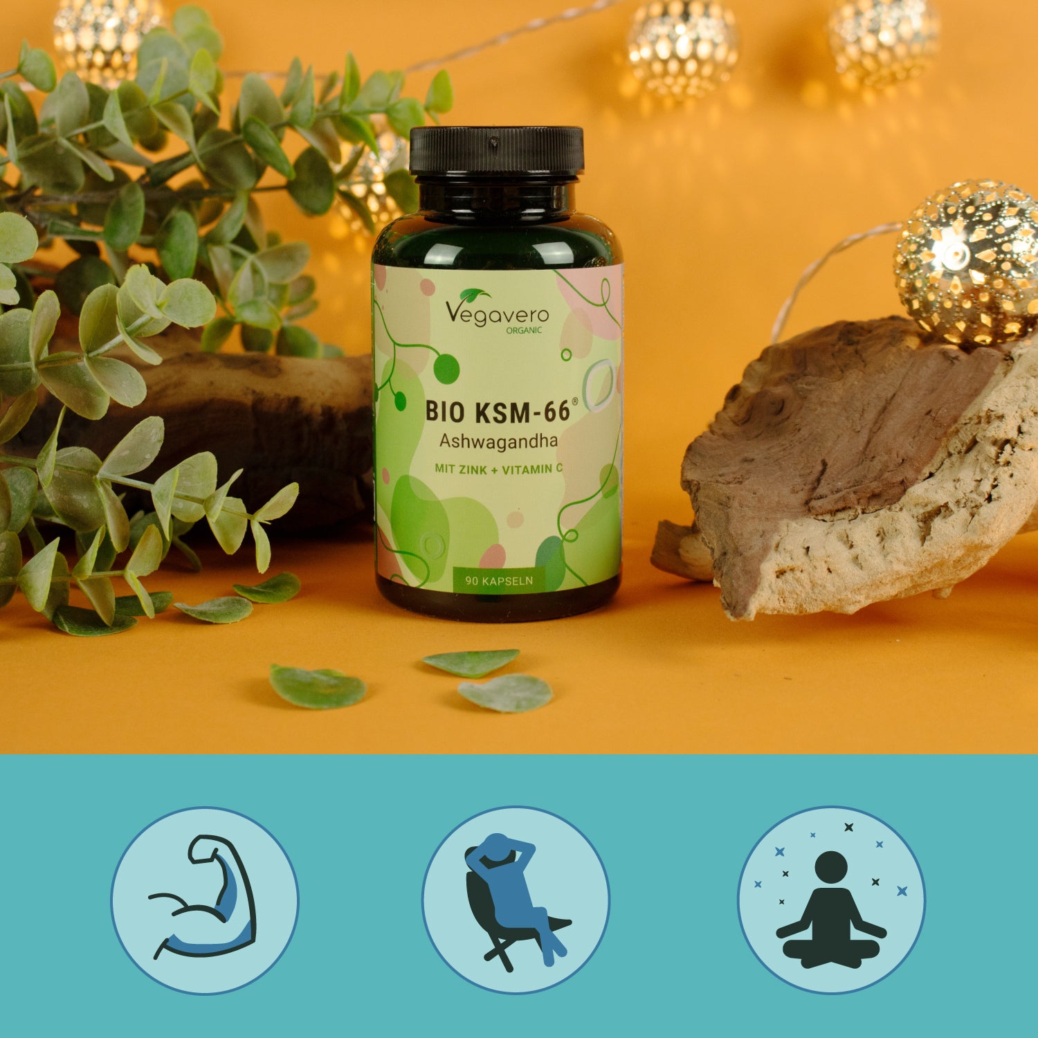 Ashwagandha KSM-66  Extracto Cápsulas Orgánico