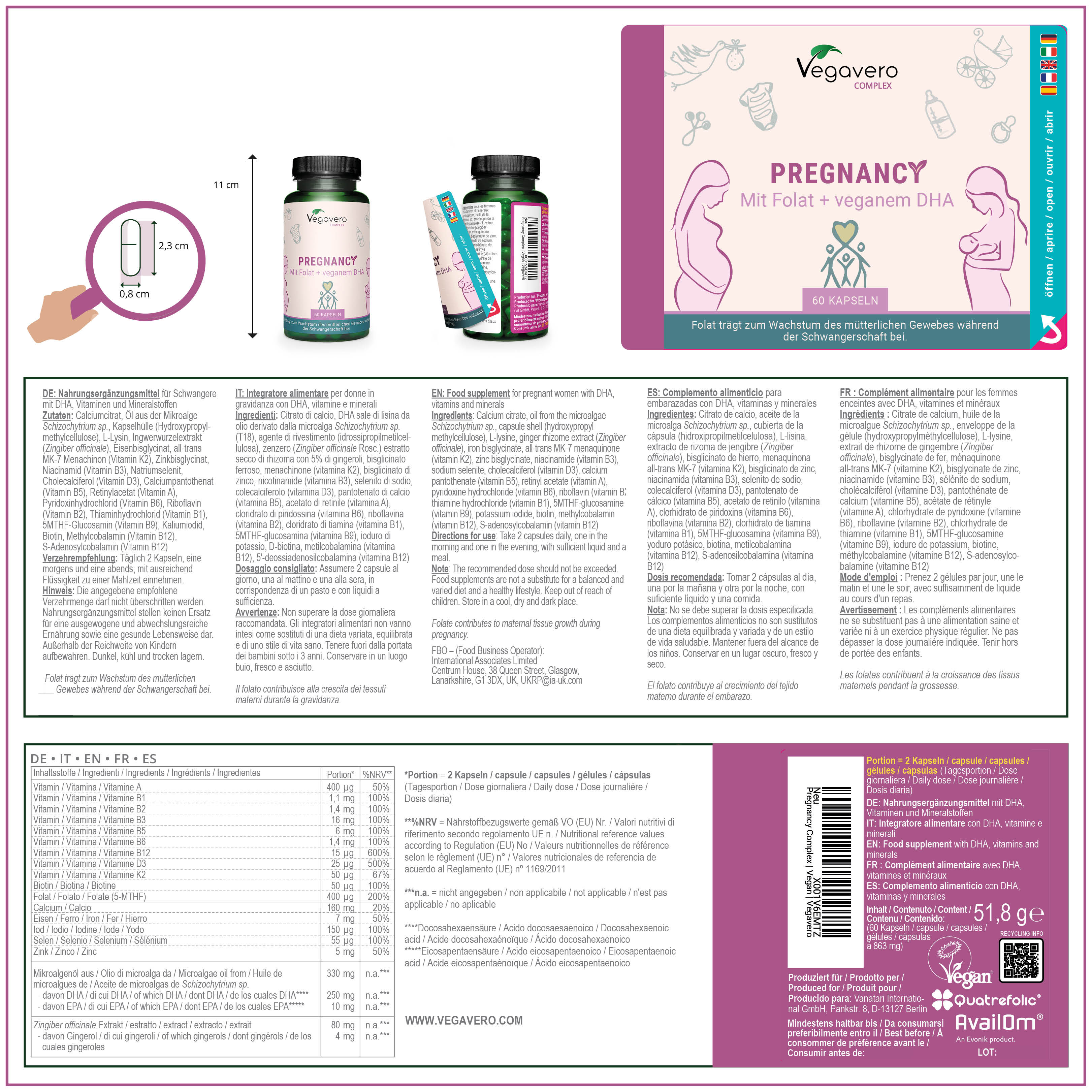 Vegan Pregnancy Complex Cápsulas