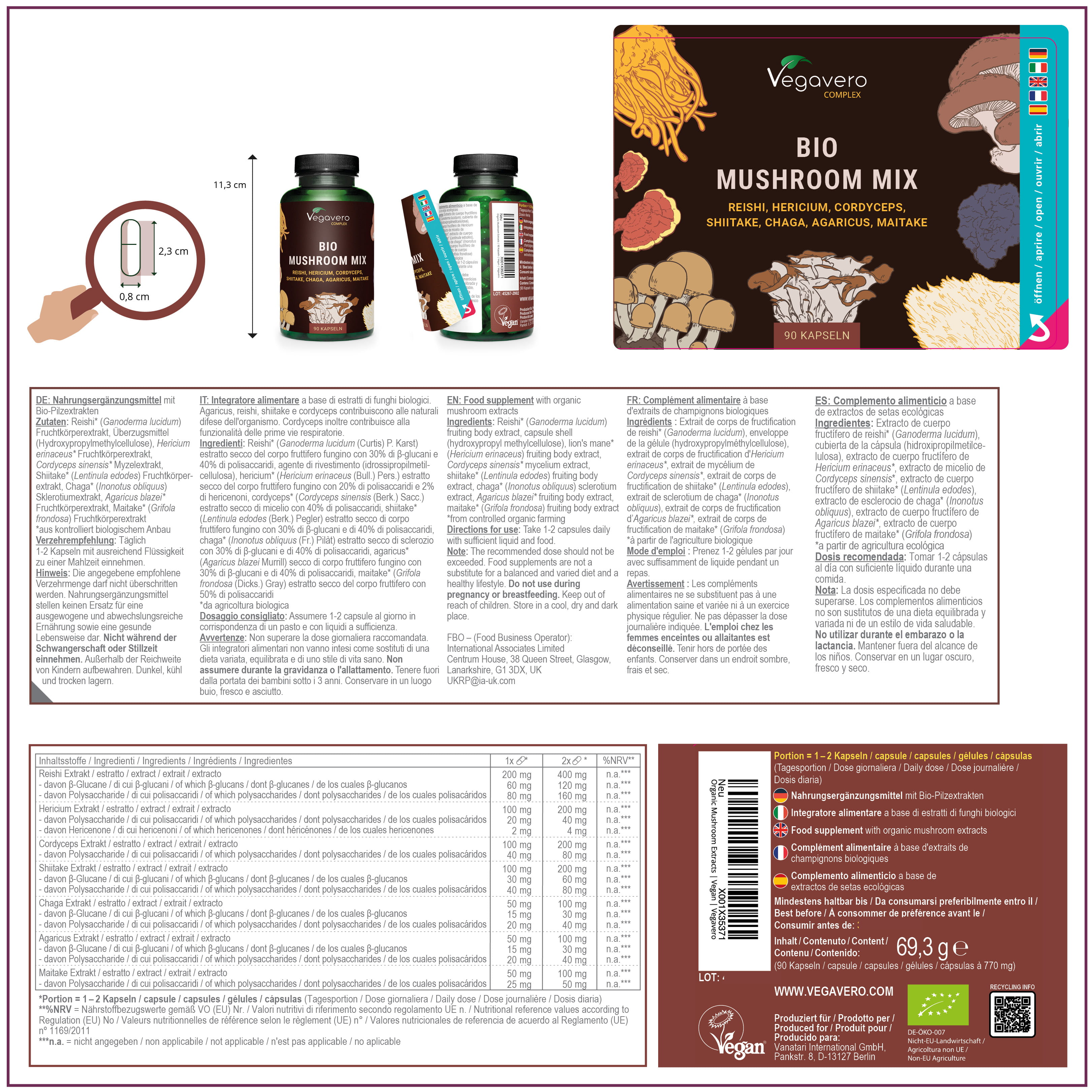 Mushroom Complex Cápsulas Orgánico