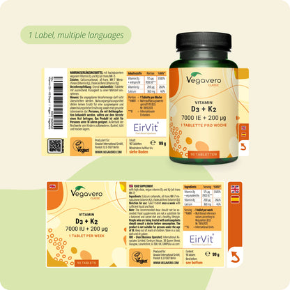 Vitamina D3 + K2 Depot Comprimidos