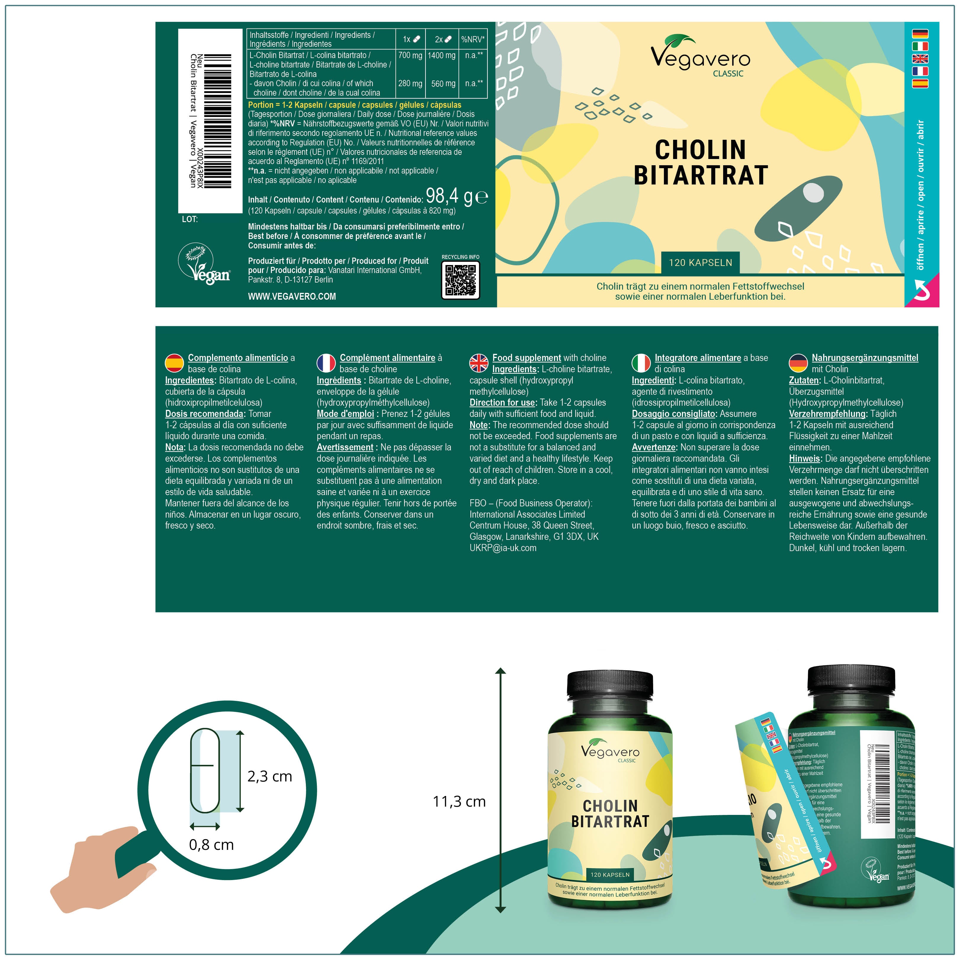 Colina Bitartrato Cápsulas