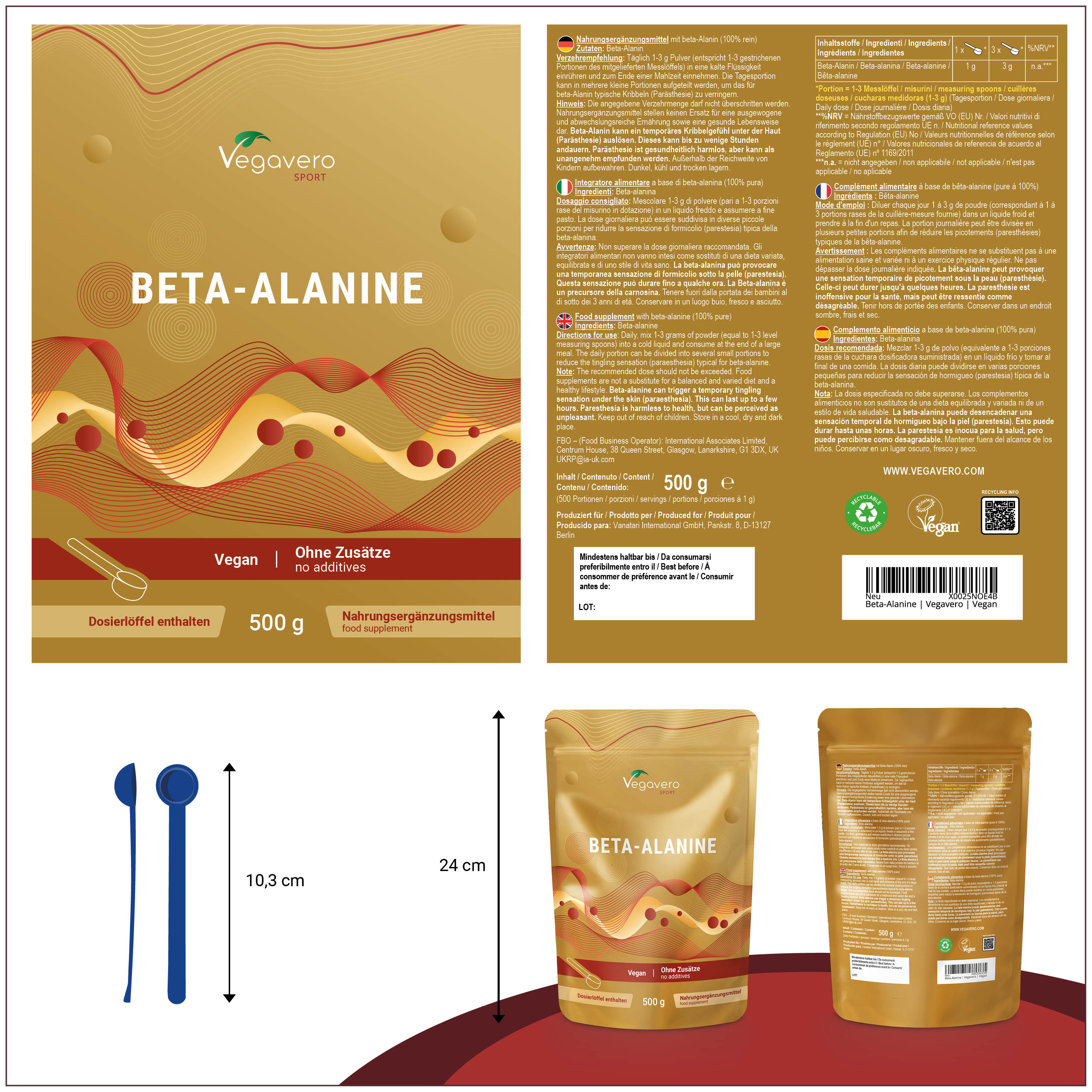 Beta‑Alanina en Polvo