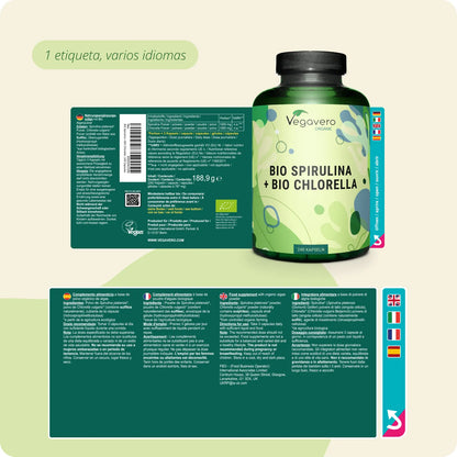 Spirulina + Chlorella Cápsulas Orgánico