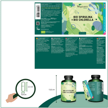 Spirulina + Chlorella Cápsulas Orgánico