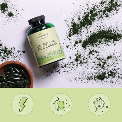 Spirulina + Chlorella Cápsulas Orgánico